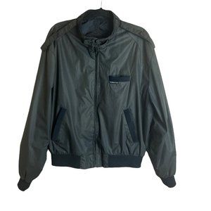 Vtg Members Only Mens Bomber Jacket SZ 46 Brown Racer Full Zip Cafe Hipster